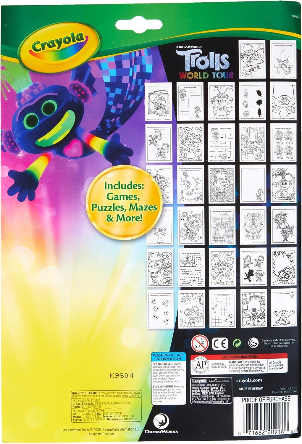 image:imageCrayola Trolls World Tour Color amp Activity Pad 32 Coloring Pages and 7 Mini Washable Markers Markers Trolls 2 Gift for Kids Ages 3
