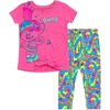 image:imageDreamWorks Trolls Poppy Pullover Fleece TShirt and Leggings Outfit Set Infant to Little KidPink  Multicolor