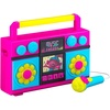 image:imageekids Trolls World Tour Sing Along Boom Box Speaker with Microphone for Fans of Trolls Toys for Girls Kids Karaoke Machine with Built in Music and Flashing Lights