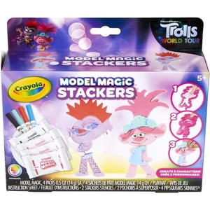 image:imageCrayola Trolls World Tour Model Magic Stackers Trolls 2 Trolls Craft Kit Gift for Kids Ages 5 6 7 8Model Magic Stackers