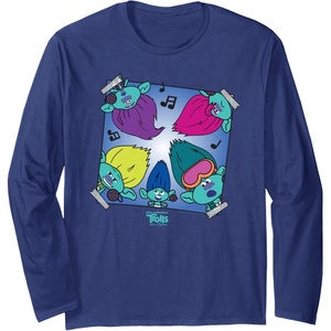 image:imageDreamWorks Trolls Band Together BroZone Album Cover Long Sleeve TShirtNavy Blue