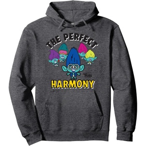 image:imageDreamWorks Trolls Band Together BroZone Perfect Harmony Pullover HoodieDark Heather Grey
