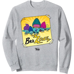 image:imageDreamWorks Trolls Band Together BroZone Poster SweatshirtHeather Grey