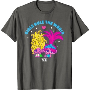 image:imageDreamWorks Trolls Band Together Girls Rule the World TShirtAsphalt Grey