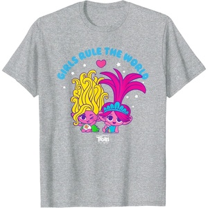 image:imageDreamWorks Trolls Band Together Girls Rule the World TShirtHeather Grey