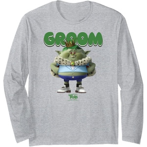 image:imageDreamWorks Trolls Band Together King Gristle Long Sleeve TShirtHeather Grey
