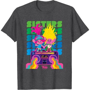 image:imageDreamWorks Trolls Band Together Poppy and Viva Sisters TShirtDark Heather Grey