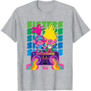 image:imageDreamWorks Trolls Band Together Poppy and Viva Sisters TShirtHeather Grey