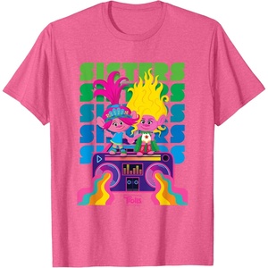 image:imageDreamWorks Trolls Band Together Poppy and Viva Sisters TShirtPink Heather