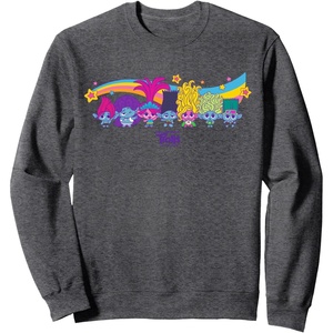 image:imageDreamWorks Trolls Band Together Rainbow SweatshirtDark Heather Grey