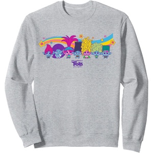 image:imageDreamWorks Trolls Band Together Rainbow SweatshirtHeather Grey