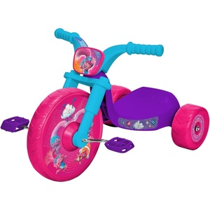image:imageFly Wheels Trolls 2 World Tour 10 Junior Cruiser RideOn Kids Tricycle Pedal Powered Trike with Buildin Tunes for Kids Ages 24 Year Old