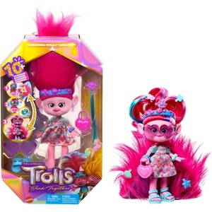 image:imageMattel DreamWorks Trolls Band Together Fashion Doll amp 10 Accessories Hairsational Reveals Viva with Transforming Hair PiecePoppy