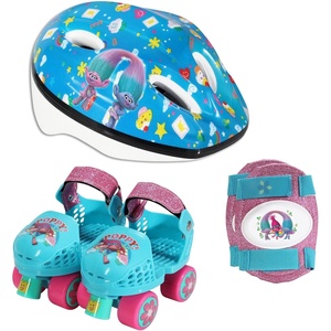 image:imagePlaywheels Trolls Roller Skates with Knee Pads and Helmet Junior Size 612