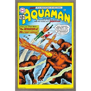 image:imageTrends International DC Comics  Aquaman  The Invasion of the FireTrolls Wall Poster 14725 x 22375 Barnwood Framed VersionBarnwood Framed Version