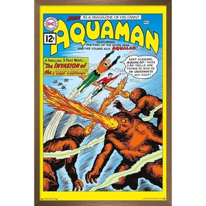image:imageTrends International DC Comics  Aquaman  The Invasion of the FireTrolls Wall Poster 14725 x 22375 Barnwood Framed VersionBronze Framed Version