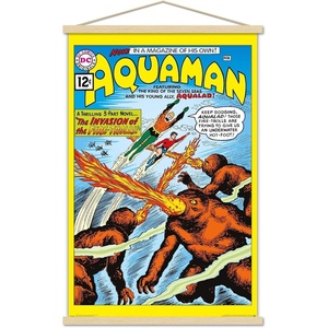 image:imageTrends International DC Comics  Aquaman  The Invasion of the FireTrolls Wall Poster 14725 x 22375 Barnwood Framed VersionPremium Print and Beechwood Hanger Bundle
