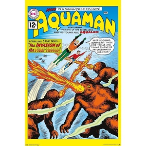 image:imageTrends International DC Comics  Aquaman  The Invasion of the FireTrolls Wall Poster 14725 x 22375 Barnwood Framed VersionPremium Unframed Version