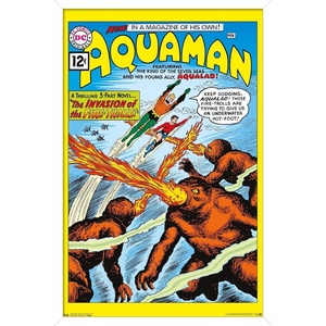 image:imageTrends International DC Comics  Aquaman  The Invasion of the FireTrolls Wall Poster 14725 x 22375 Barnwood Framed VersionWhite Framed Version
