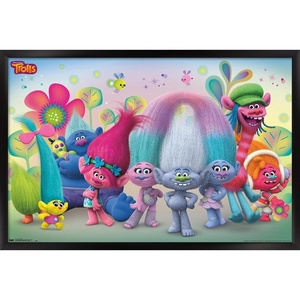 image:imageTrends International DreamWorks Trolls  Group Wall Poster 14725 x 22375 Black Framed VersionBlack Framed Version
