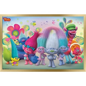 image:imageTrends International DreamWorks Trolls  Group Wall Poster 14725 x 22375 Black Framed VersionGold Framed Version