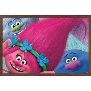 image:imageTrends International DreamWorks Trolls  Hair Wall Poster 22375 x 34 Barnwood Framed VersionMahogany Framed Version