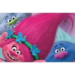 image:imageTrends International DreamWorks Trolls  Hair Wall Poster 22375 x 34 Barnwood Framed VersionPremium Unframed Version