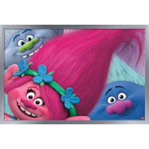 image:imageTrends International DreamWorks Trolls  Hair Wall Poster 22375 x 34 Barnwood Framed VersionSilver Framed Version