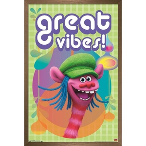 image:imageTrends International DreamWorks Trolls  VIbes Wall Poster 14725 x 22375 Barnwood Framed VersionBronze Framed Version