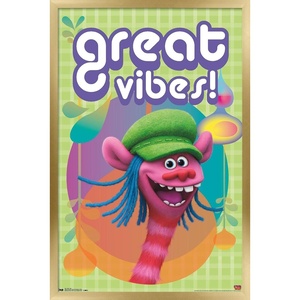 image:imageTrends International DreamWorks Trolls  VIbes Wall Poster 14725 x 22375 Barnwood Framed VersionGold Framed Version