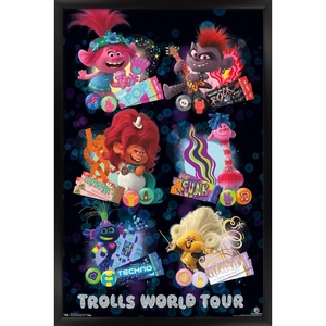 image:imageTrends International DreamWorks Trolls 2  Grid Wall Poster 22375 x 34 Mahogany Framed VersionBlack Framed Version
