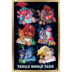 image:imageTrends International DreamWorks Trolls 2  Grid Wall Poster 22375 x 34 Mahogany Framed VersionGold Framed Version