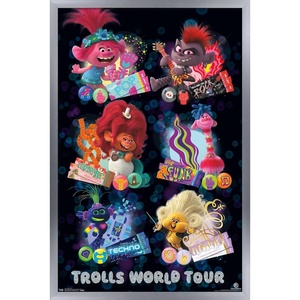 image:imageTrends International DreamWorks Trolls 2  Grid Wall Poster 22375 x 34 Mahogany Framed VersionSilver Framed Version
