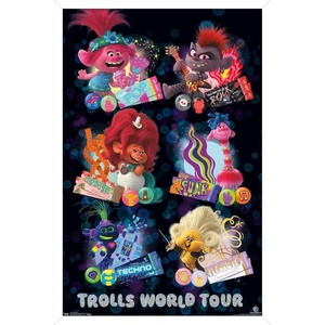 image:imageTrends International DreamWorks Trolls 2  Grid Wall Poster 22375 x 34 Mahogany Framed VersionWhite Framed Version
