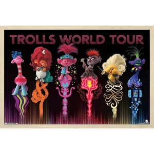 image:imageTrends International DreamWorks Trolls 2  Group Wall Poster 22375 x 34 Barnwood Framed VersionBlonde Framed Version