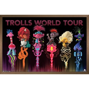 image:imageTrends International DreamWorks Trolls 2  Group Wall Poster 22375 x 34 Barnwood Framed VersionBronze Framed Version