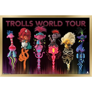 image:imageTrends International DreamWorks Trolls 2  Group Wall Poster 22375 x 34 Barnwood Framed VersionGold Framed Version