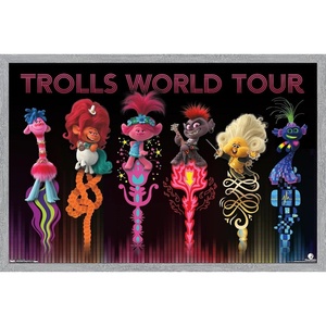 image:imageTrends International DreamWorks Trolls 2  Group Wall Poster 22375 x 34 Barnwood Framed VersionGray Framed Version