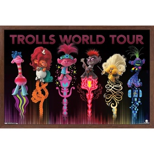 image:imageTrends International DreamWorks Trolls 2  Group Wall Poster 22375 x 34 Barnwood Framed VersionMahogany Framed Version