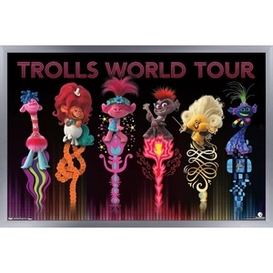 image:imageTrends International DreamWorks Trolls 2  Group Wall Poster 22375 x 34 Barnwood Framed VersionSilver Framed Version