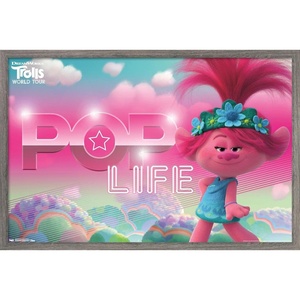 image:imageTrends International DreamWorks Trolls 2  Pop Life Wall Poster 14725 x 22375 Mahogany Framed VersionBarnwood Framed Version