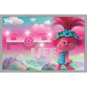 image:imageTrends International DreamWorks Trolls 2  Pop Life Wall Poster 14725 x 22375 Mahogany Framed VersionGray Framed Version