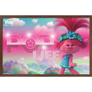 image:imageTrends International DreamWorks Trolls 2  Pop Life Wall Poster 14725 x 22375 Mahogany Framed VersionMahogany Framed Version