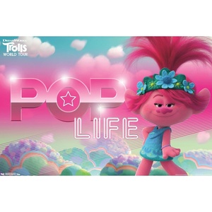 image:imageTrends International DreamWorks Trolls 2  Pop Life Wall Poster 14725 x 22375 Mahogany Framed VersionPremium Unframed Version