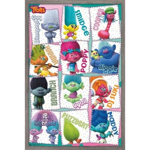 image:imageTrends International Trolls  Grid Wall Poster 224L x 147W Barnwood Framed VersionBarnwood Framed Version