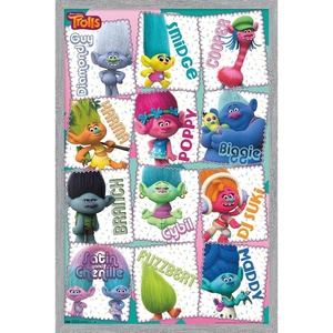 image:imageTrends International Trolls  Grid Wall Poster 224L x 147W Barnwood Framed VersionGray Framed Version