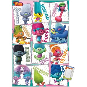 image:imageTrends International Trolls  Grid Wall Poster 224L x 147W Barnwood Framed VersionPremium Poster  Mount Bundle