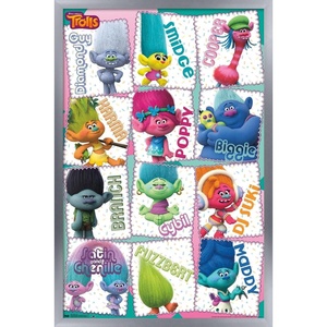 image:imageTrends International Trolls  Grid Wall Poster 224L x 147W Barnwood Framed VersionSilver Framed Version