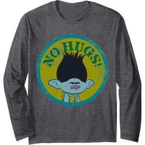 image:imageTrolls No Hugs Branch Long Sleeve TShirtDark Heather Grey