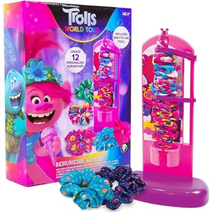 image:imageTrolls World Tour Scrunchie Maker by Horizon Group USA Create 12 Personalized Trolls Hair Scrunchies Mix amp Match Fun Fabrics Glue in Fun Sequins amp GlitterScrunchie Maker